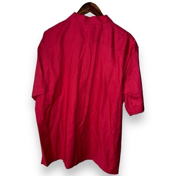 NWT Daniel Cremiux Supima Cotton Red S/S Camp Collar Button Down Size XL - Picture 12 of 12